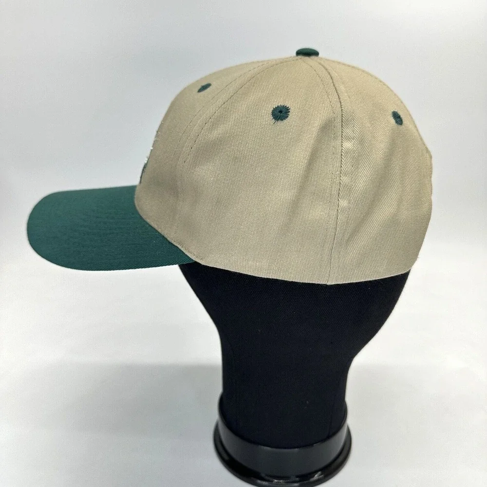Head to Toe Raxil Wheat Hat Beige Green Hook Loop Strapback Embroidered Farming